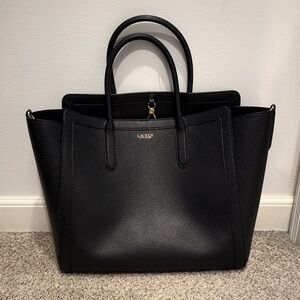 Black Leather Tote Bag